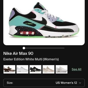 Preloved Nike Air Max 90 Exeter Edition Women's Shoes size 6.5 EUC laces replace